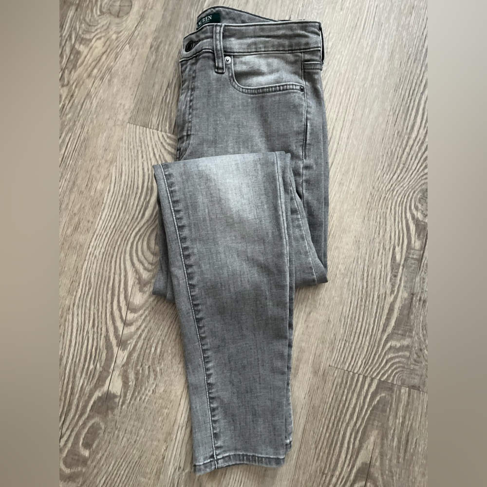 Ralph Lauren Light Gray Denim Jeans Size 6 - Picture 5 of 7